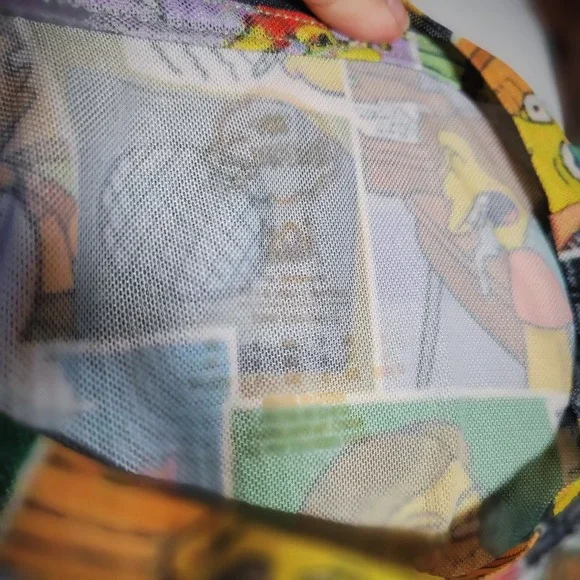 THE SIMPSONS Womens Sheer Crop Graphic Tee Short Sleeve Simpsons Print - S - Picture 7 of 7